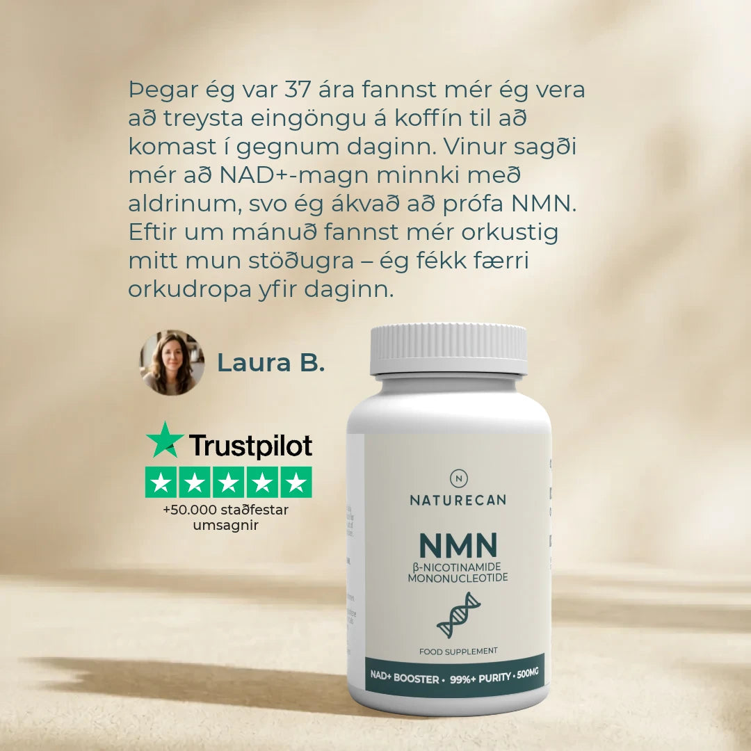 NMN Fæðubótarefni - 99% hreint