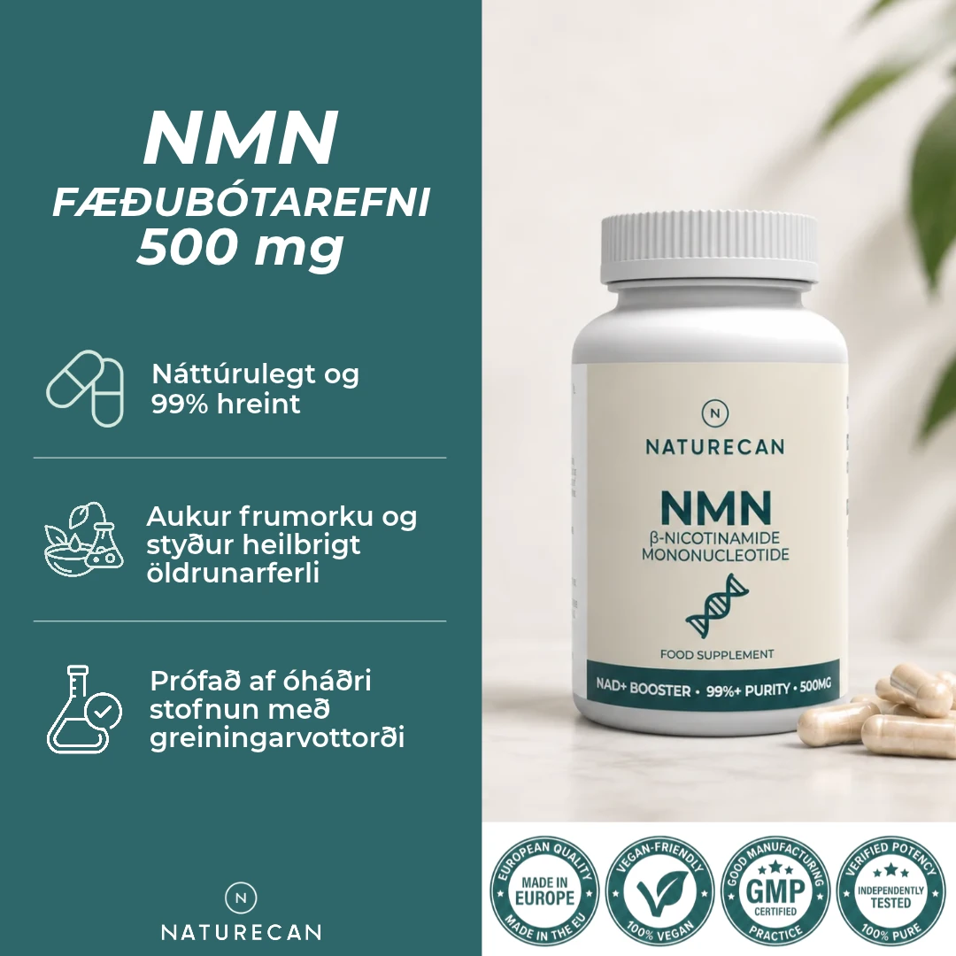 NMN Fæðubótarefni - 99% hreint