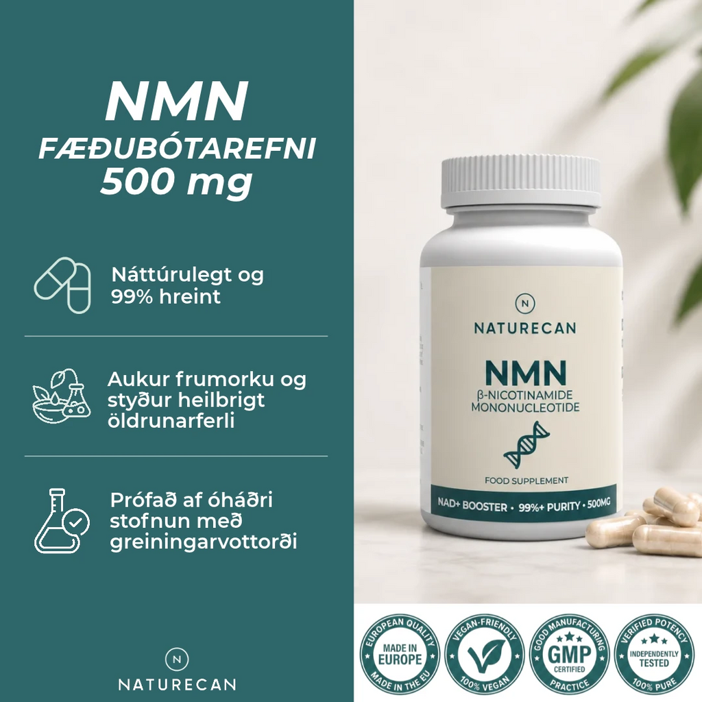 NMN Fæðubótarefni - 99% hreint