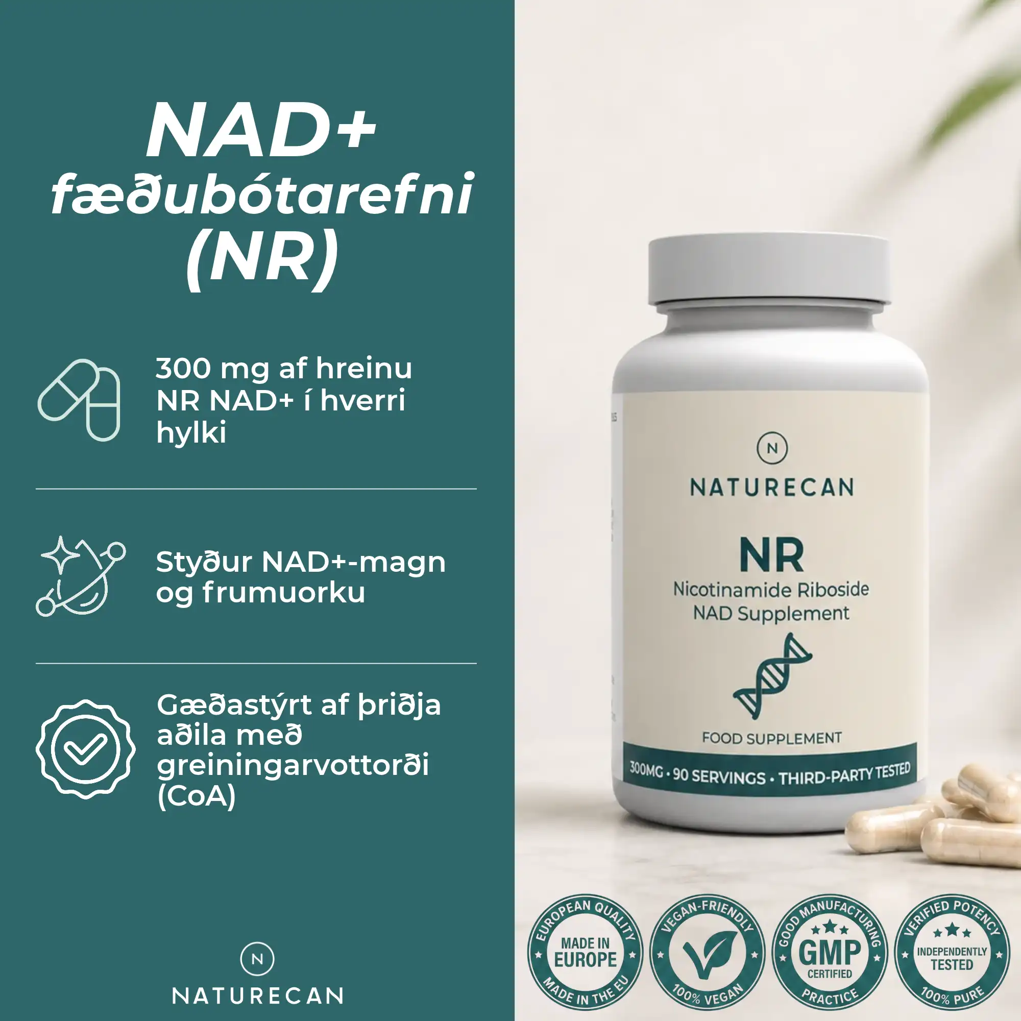 NAD+ fæðubótarefni (NR)