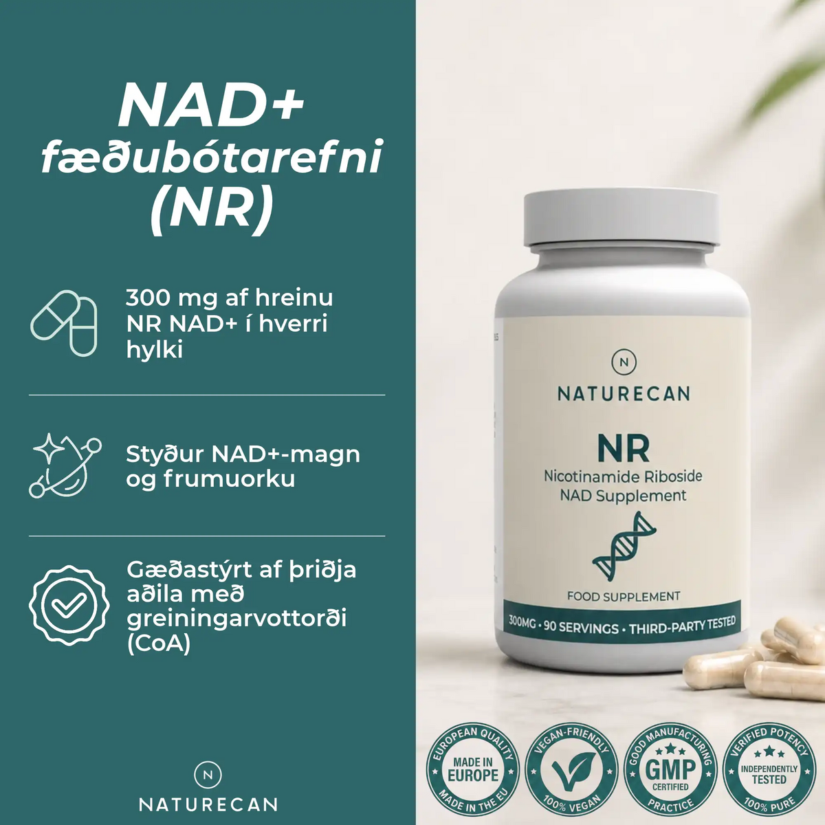 NAD+ fæðubótarefni (NR)
